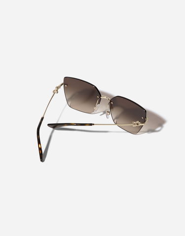 Slnečné okuliare Dolce & Gabbana Dolce & Gabbana Dg Flip New Arrivals Rimless Gradient Geometric Gold-Tone Sunglasses Hnedá | VG2321VM2139V000, 3