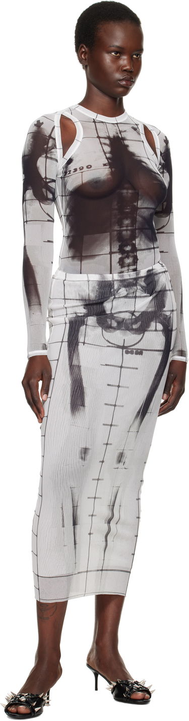 Tričko Jean Paul Gaultier Jean Paul Gaultier 'The Squeletor' Mesh Top Biela | 25/33-F-TO243-T580-0100, 3