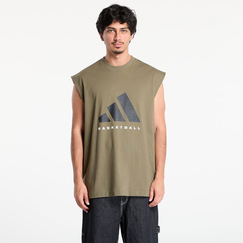 Tielko adidas Performance Basketball Sleeveless T-Shirt Zelené | JX5589
