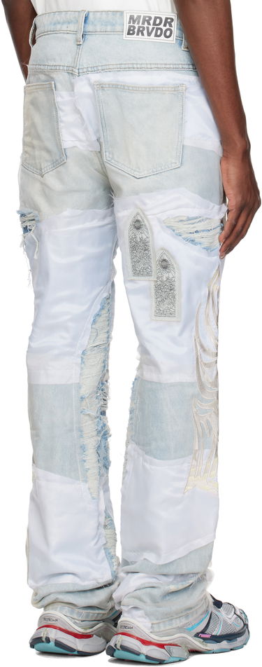 Džínsy Who Decides War Who Decides War 'WDW' Winged Organza Denim Jeans Modrá | 1121180008SS25, 2