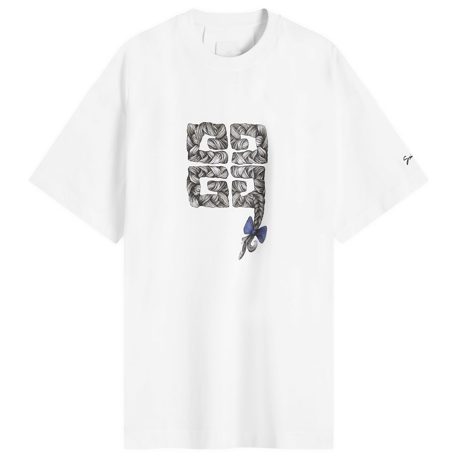Tričko Givenchy 4G Braids T-Shirt Biela | BM71JA3YNR-100, 0