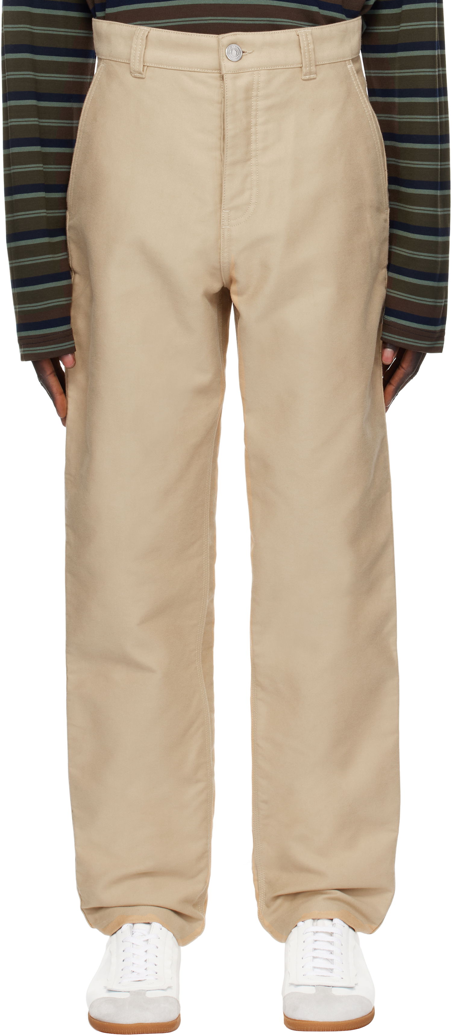 Cargo nohavice AMI Worker Trousers Béžová | HTR304.CO0083, 0