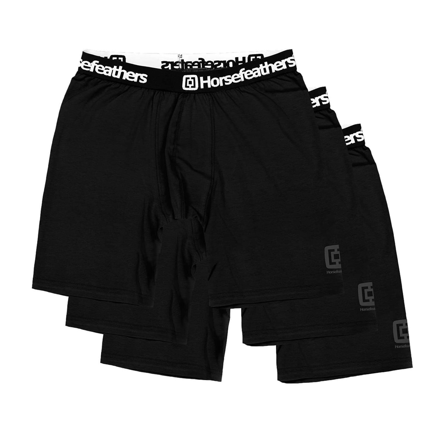 Boxerky Horsefeathers Boxers Dynasty Long 3-Pack Boxer Shorts Black Čierna | AM195A, 0