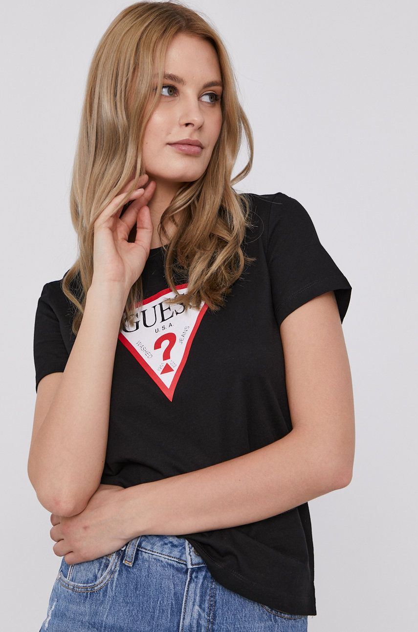 Tričko GUESS Original T-Shirt Čierna | W1YI1B.I3Z11, 0