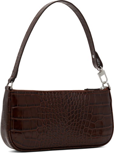 Taška cez rameno BY FAR Crocodile Embossed Leather Shoulder Bag Hnedá | 18FWRCLSNEDMED, 2