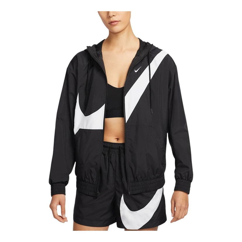 Bunda Nike Sportswear Classic Loose UV Protection Full Zip Logo Jacket Čierna | HM8972-010