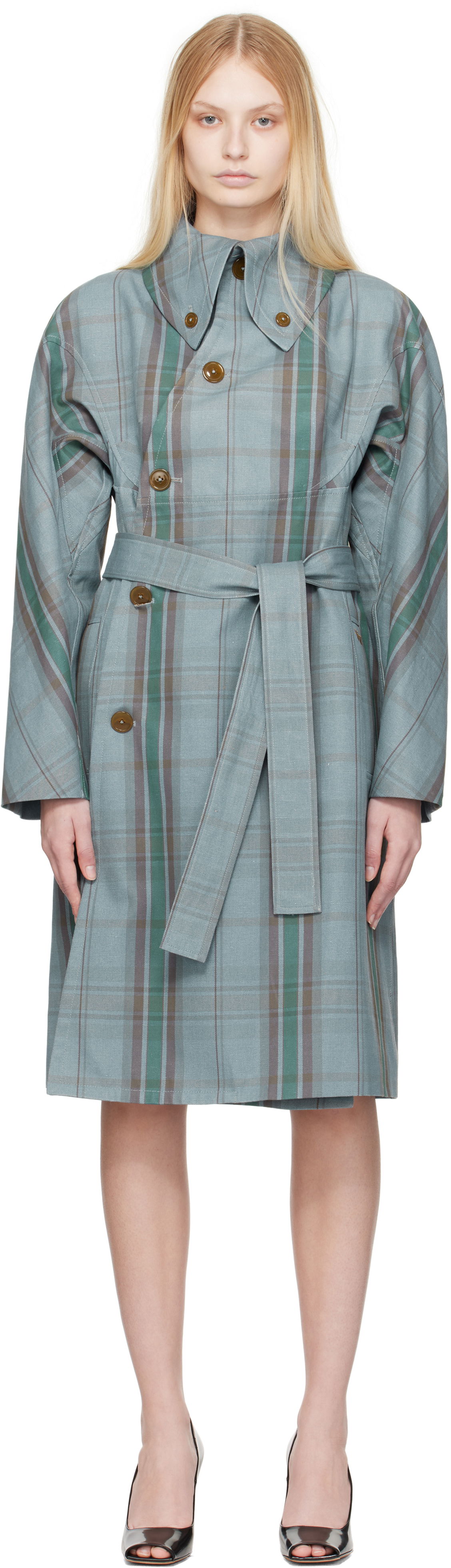 Trenčkot Vivienne Westwood Vivienne Westwood Plaid CJ Coat Modrá | 13010027-W011W-, 0