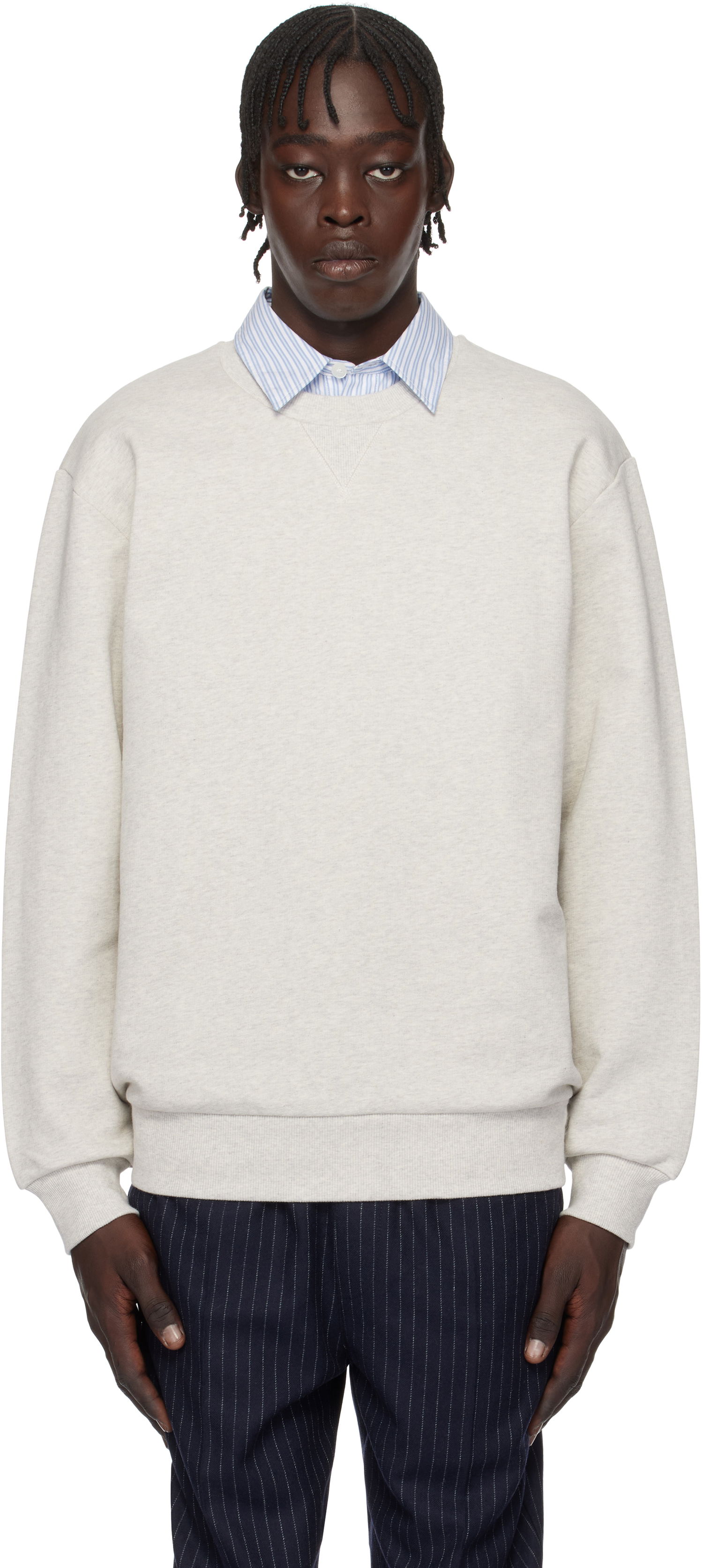 Mikina A.P.C. Label H Crewneck Sweatshirt Šedá | COHCM-H27964, 0