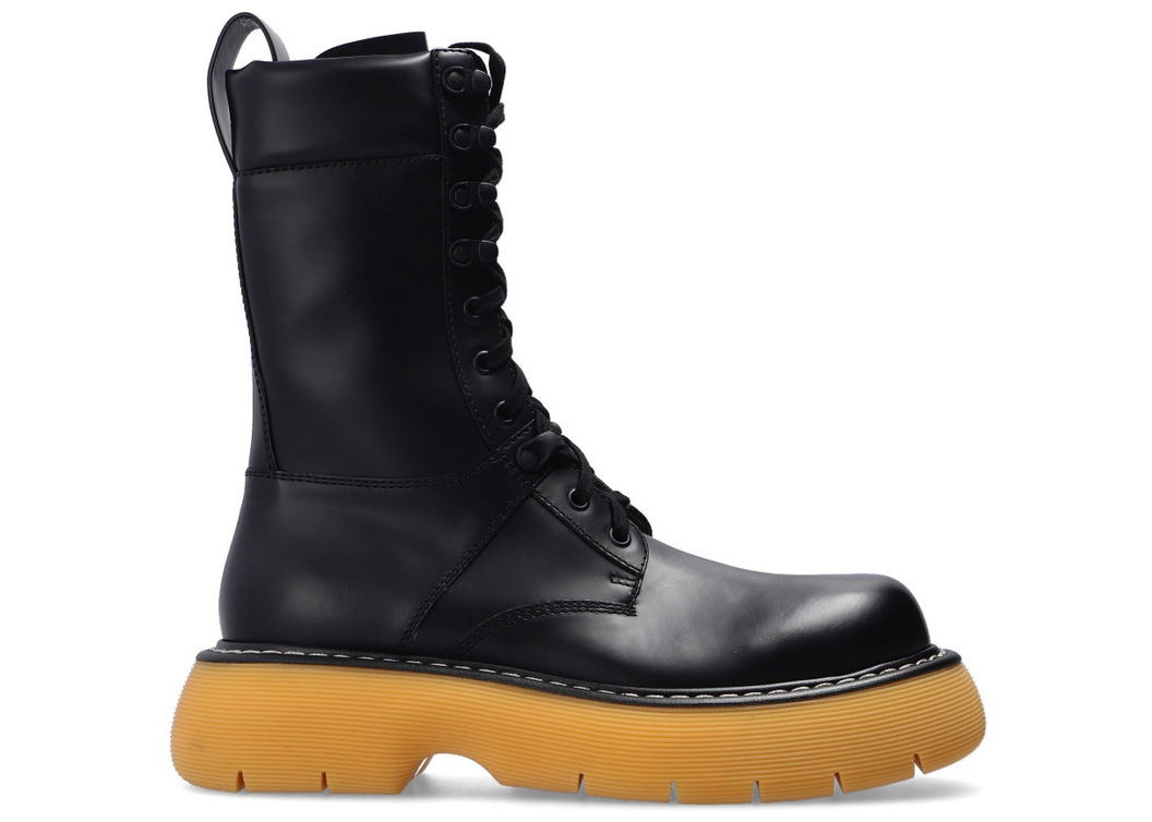 Tenisky a topánky Bottega Veneta Black Leather Lace-Up Boots With Chunky Sole Čierna | 651411V00H01032, 0