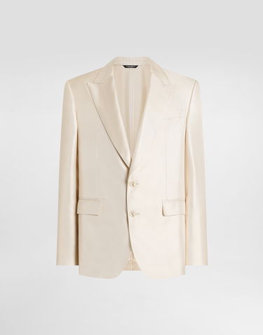 Bunda Dolce & Gabbana Dolce & Gabbana Sicilia Light Single-breasted Silk Twill Jacket Béžová | G2UQ8TFU10SA3791, 0