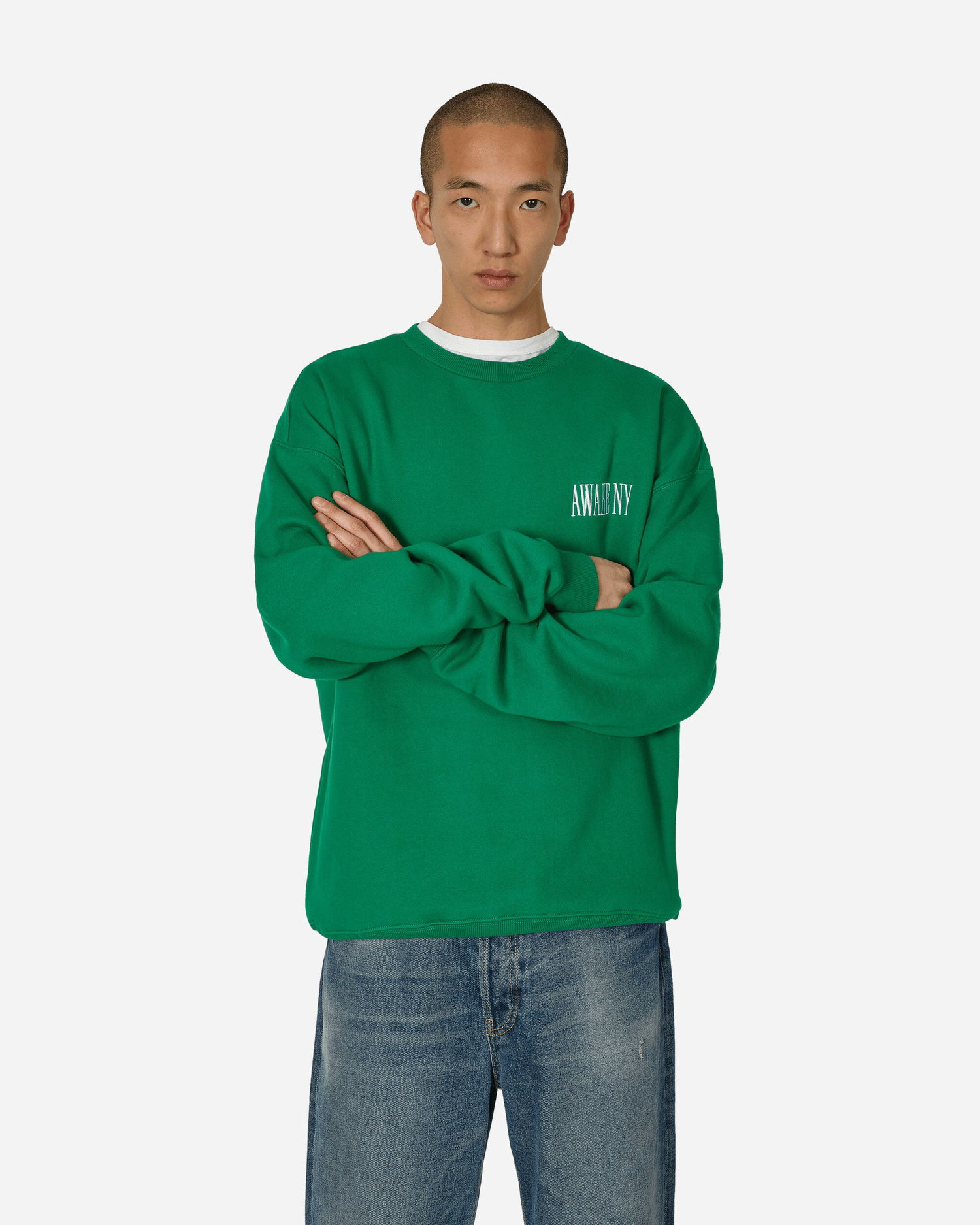 Mikina Awake NY Logo Crewneck Sweatshirt Green Zelené | 9031833 GRN, 0