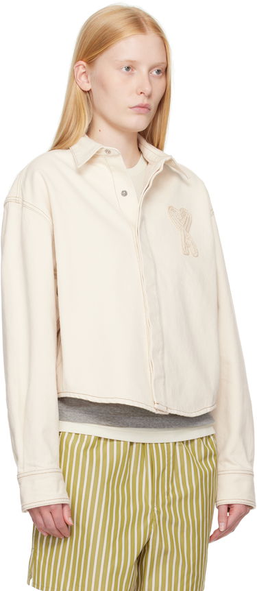 Košeľa AMI AMI Paris Ami de Coeur Cropped Denim Shirt Biela | FSH168.DE0039, 1