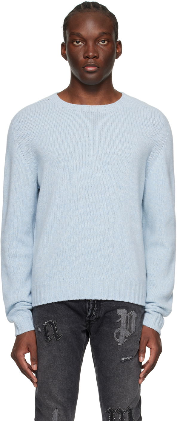 Sveter Palm Angels Curved Sweater Tyrkysová | PMHE027C99KNI0014001, 0