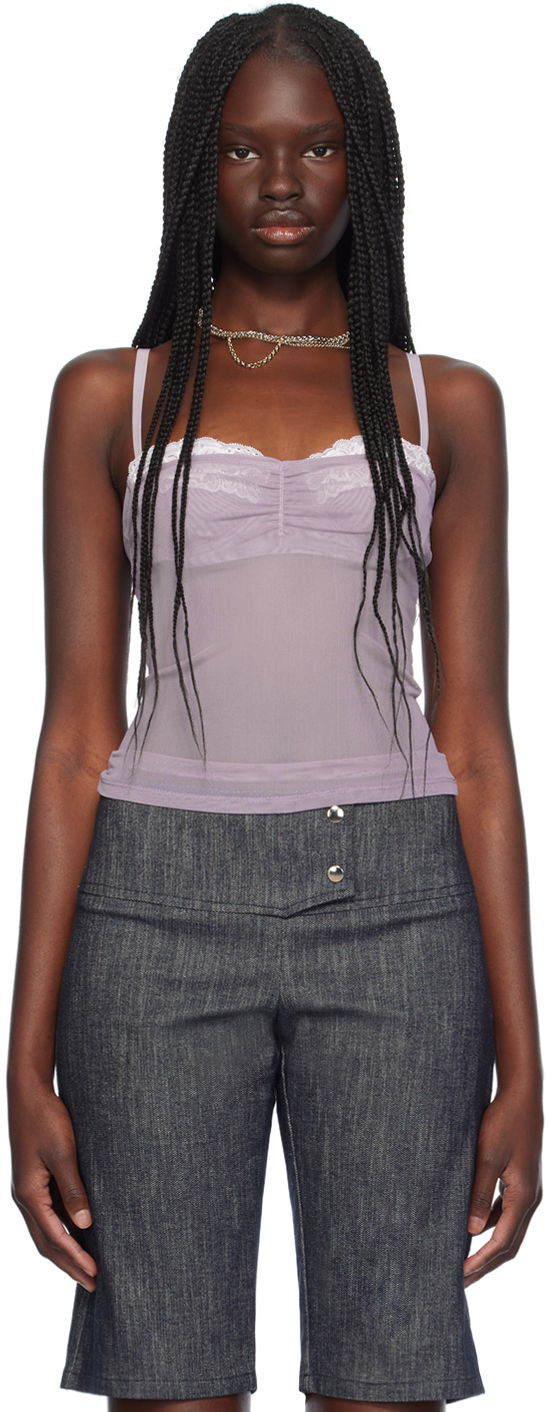 Tielko Miaou Miaou Enzo Lace Trim Tank Top Fialová | 7092PM1SMO, 0