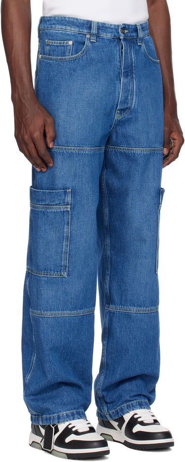 Džínsy Off-White Off-White Irregular Denim Cargo Pants Modrá | OMYA18QS25DEN0014250, 1