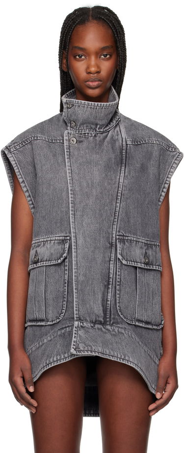 Vesta JW Anderson JW Anderson Oversized Sleeveless High Neck Vest Šedá | DJ0037-PG1745, 0