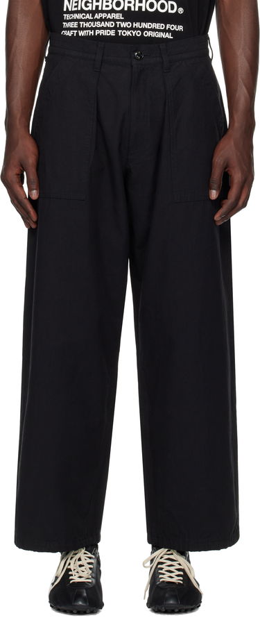 Nohavice Neighborhood Neighborhood Wide Baker Trousers Čierna | 251ZANH-PTM07, 0