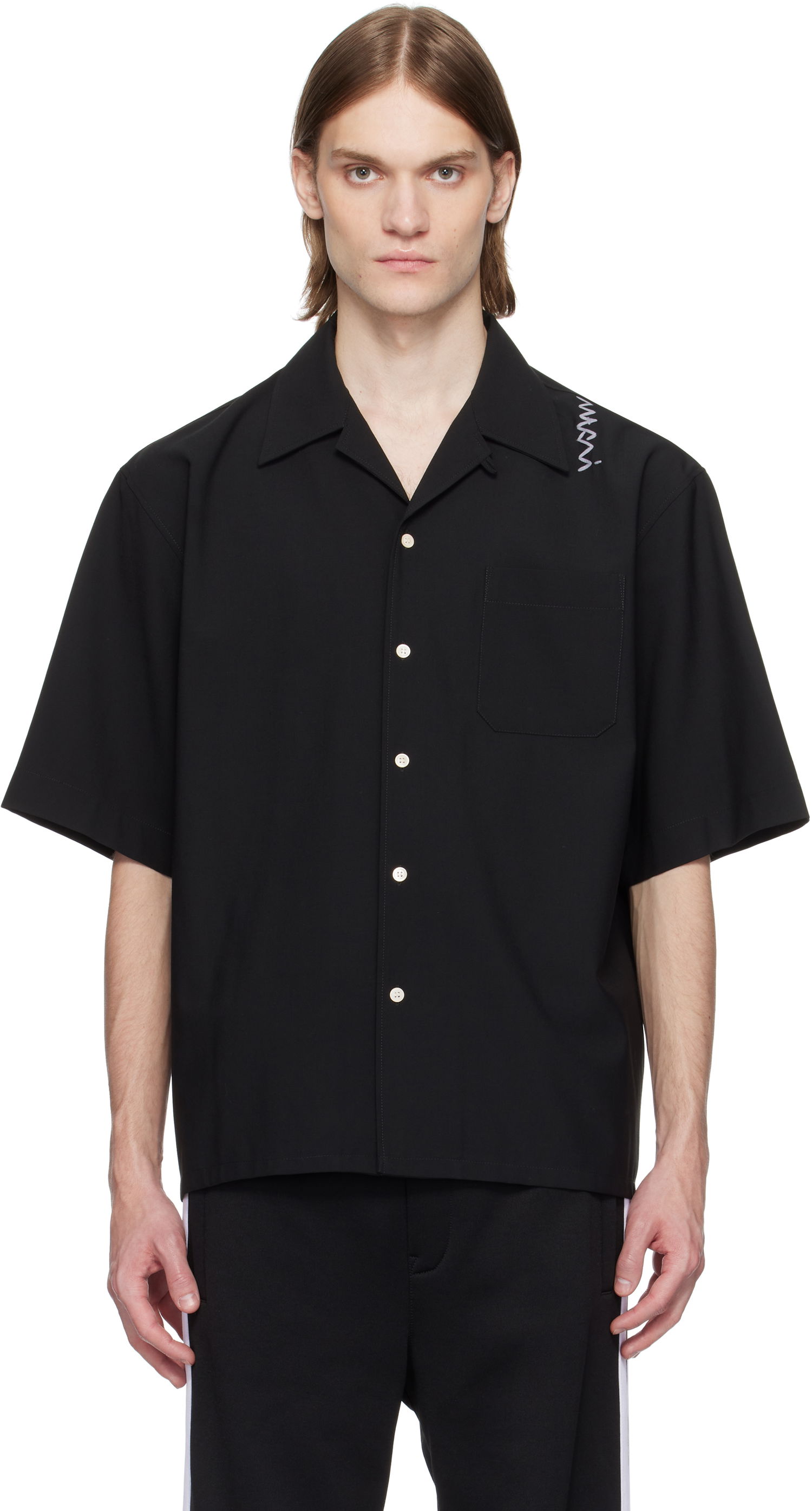 Košeľa Marni Marni Light Wool Bowling Shirt Čierna | CUMU0054S3 UTP771, 0