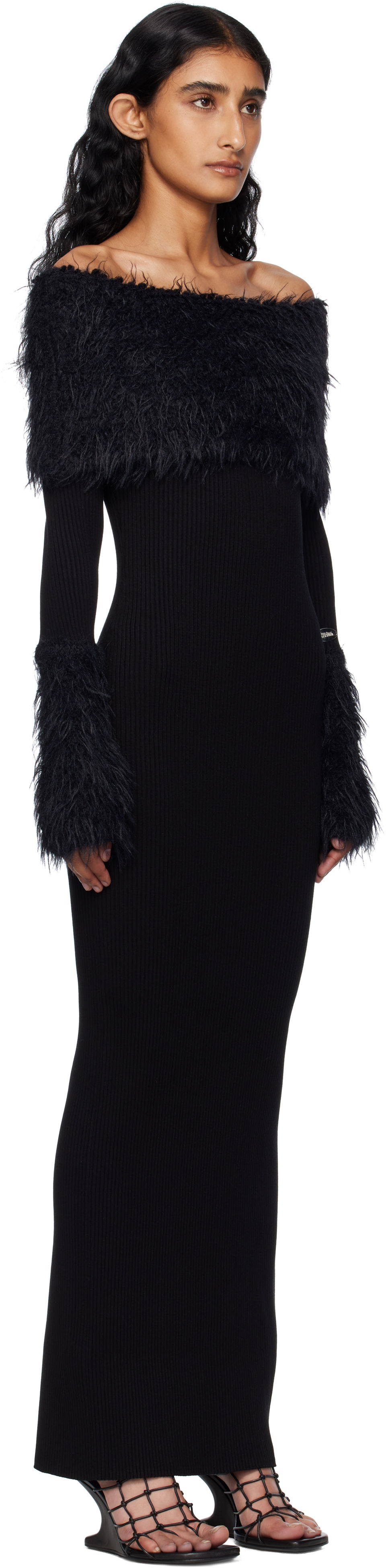 Šaty Jean Paul Gaultier Jean Paul Gaultier Ribbed Off-The-Shoulder Maxi Dress Čierna | 25/03-W-DR037-K005-00, 1