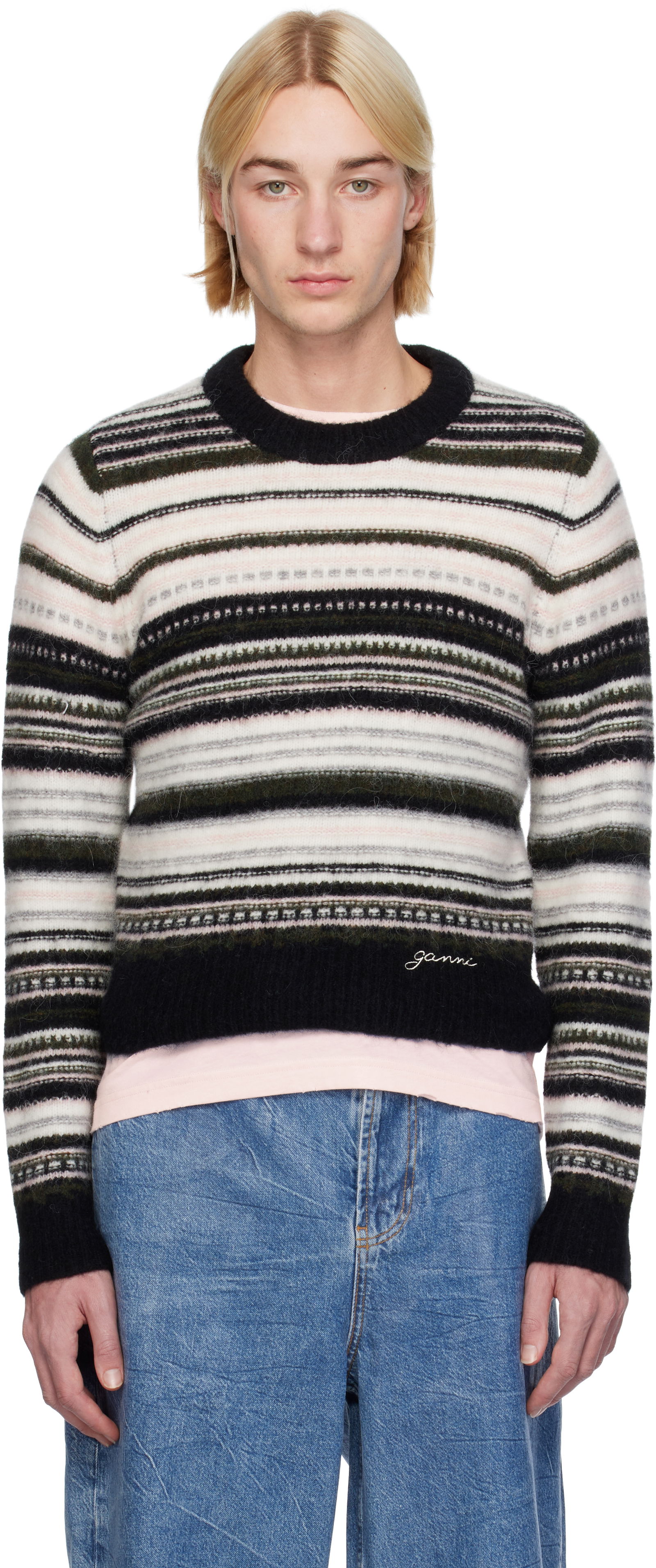 Striped Cropped Knit Sweater