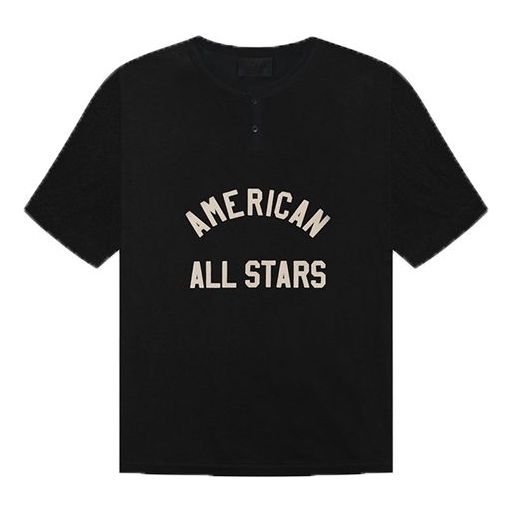 Tričko Fear of God Fear of God The Seventh Collection All Star Henley T-Shirt Čierna | FOG-FW20-003