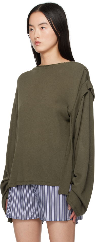 Sveter Ottolinger Ottolinger Deconstructed Linen Longsleeve T-Shirt Zelené | 10510120601, 3