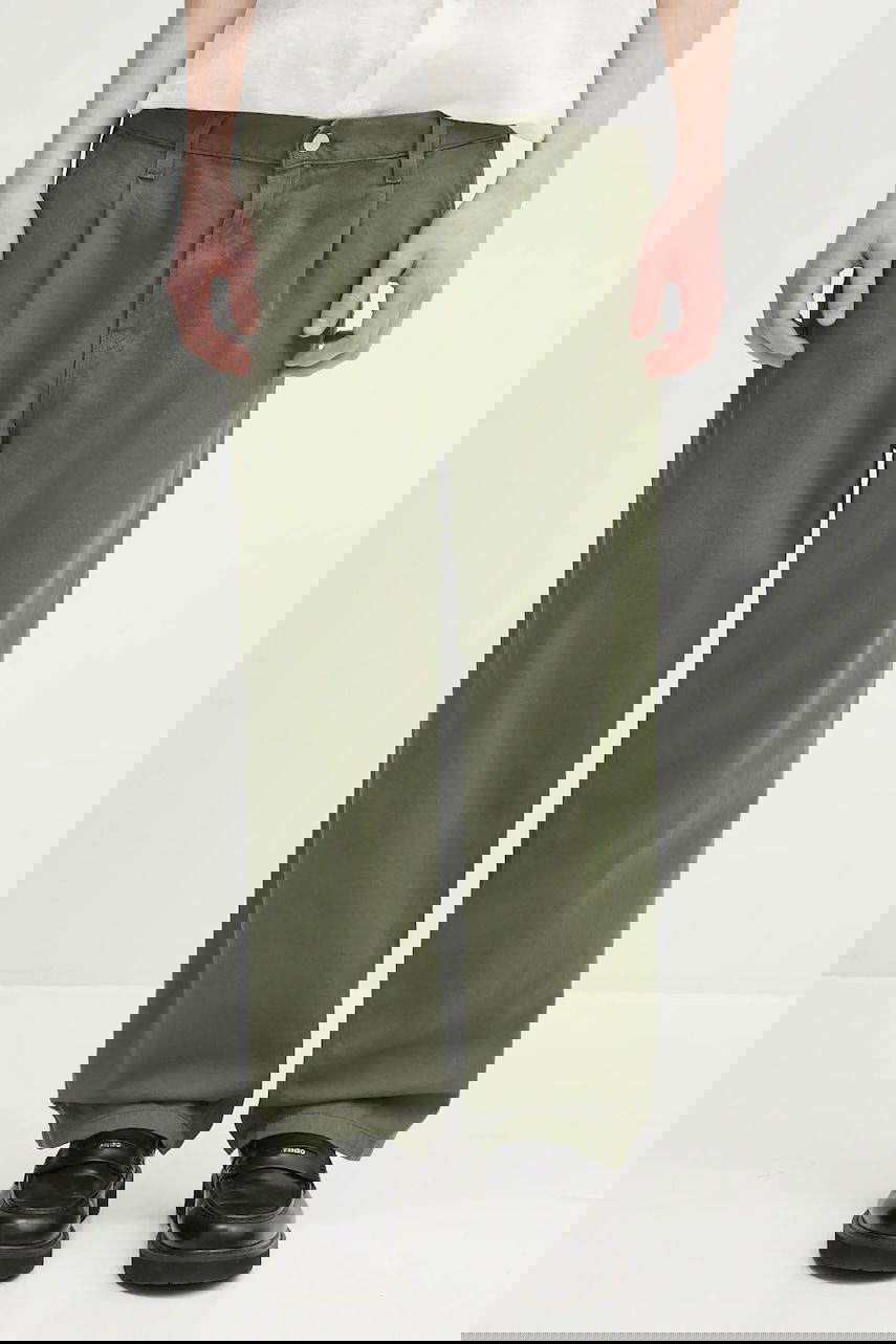 Nohavice Carhartt WIP Albert Pant Pleated Wide-Leg Chinos Zelené | I034804.66702, 0