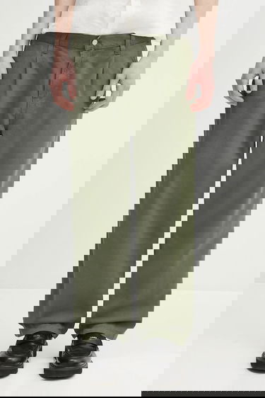 Nohavice Carhartt WIP Albert Pant Pleated Wide-Leg Chinos Zelené | I034804.66702, 0