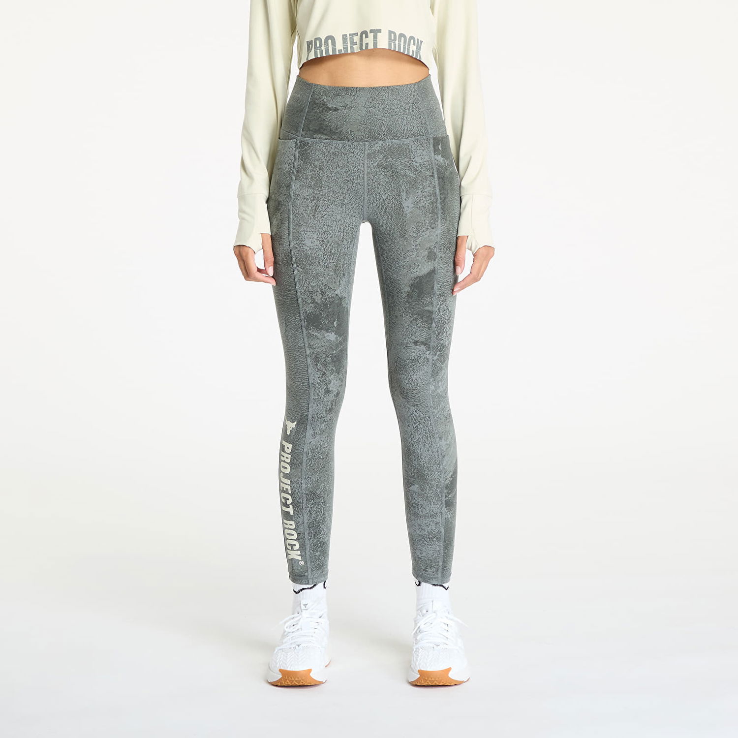 Legíny Under Armour Project Rock LG Ankle Legging Pant Clay Green/ Silt Zelené | 1387766-709, 0