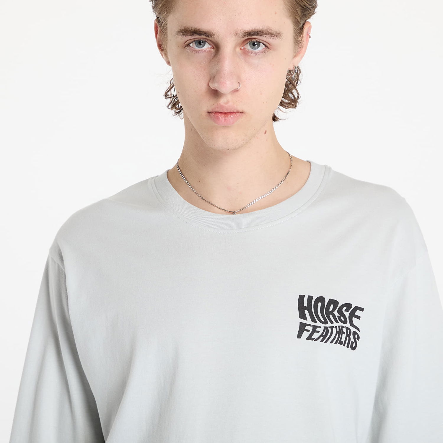 Tričko Horsefeathers Distort Long Sleeve T-Shirt Cement M Šedá | SM1364B, 1