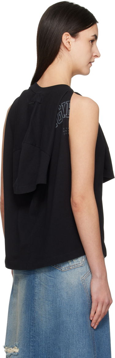 Tielko Maison Margiela MM6 Maison Margiela Dual Wear Varsity Print Tank Top Čierna | S52NF0012 M20050, 2