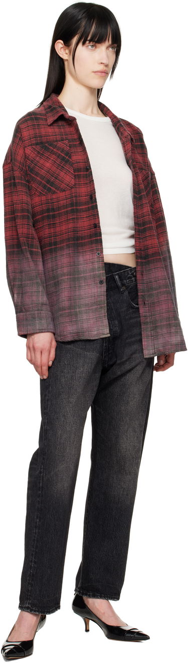 Košeľa R13 R13 Dip-Dye Plaid Overshirt Červená | R13WR015-R460B, 3