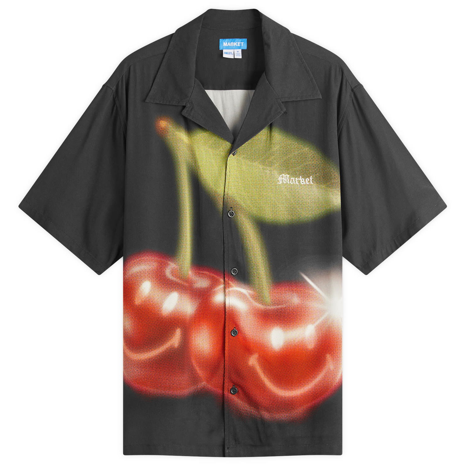 Košeľa MARKET Smiley Cherries Vacation Shirt, Size Large Čierna | 369000165-BLK, 0