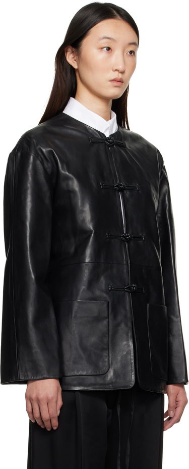 Bunda Róhe Róhe Mandarin Leather Jacket Čierna | 416-11-073, 1