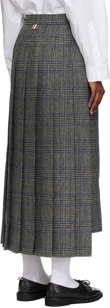 Sukňa Thom Browne Thom Browne Classic Pleated Maxi Skirt with Appliqué Šedá | FGCA24E-E1376, 2