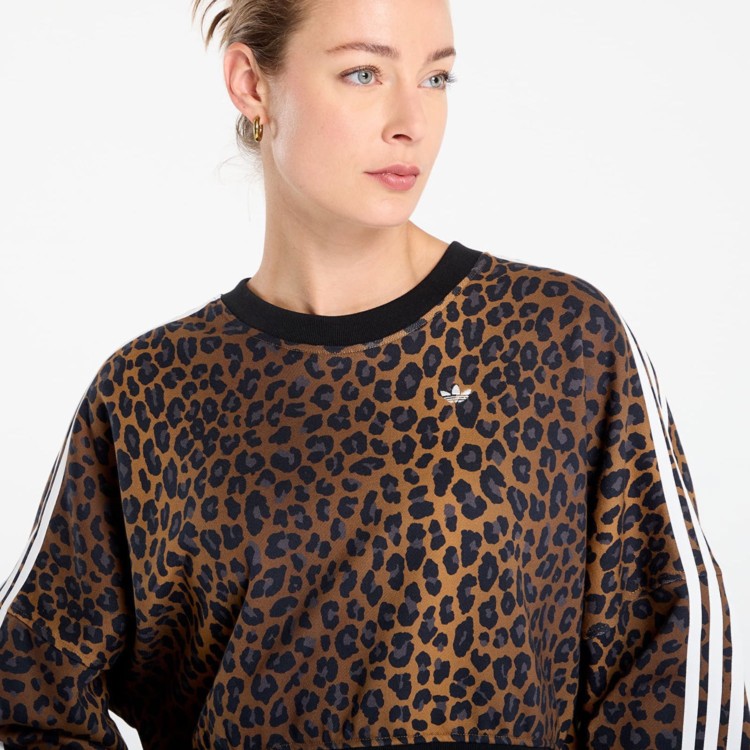 Mikina adidas Performance Leopard Crewneck Sweatshirt Hnedá | JW7303, 1