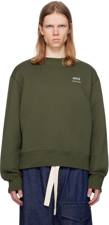 Sveter AMI AMI Paris Cotton Sweatshirt Zelené | HSW048.JE0120, 0