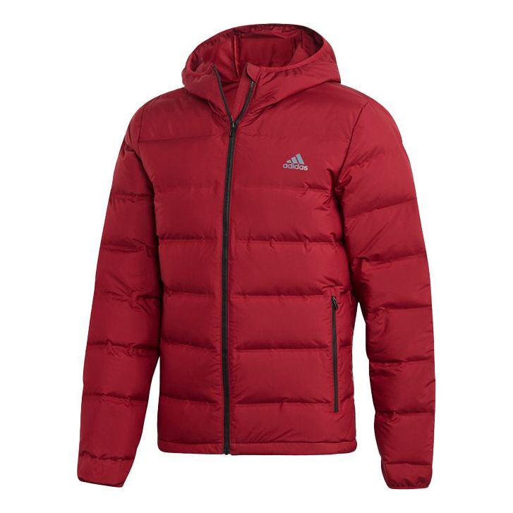 Prešívaná bunda adidas Originals Helionic Outdoor Slim Fit Hooded Down Jacket Červená | DZ1426, 0