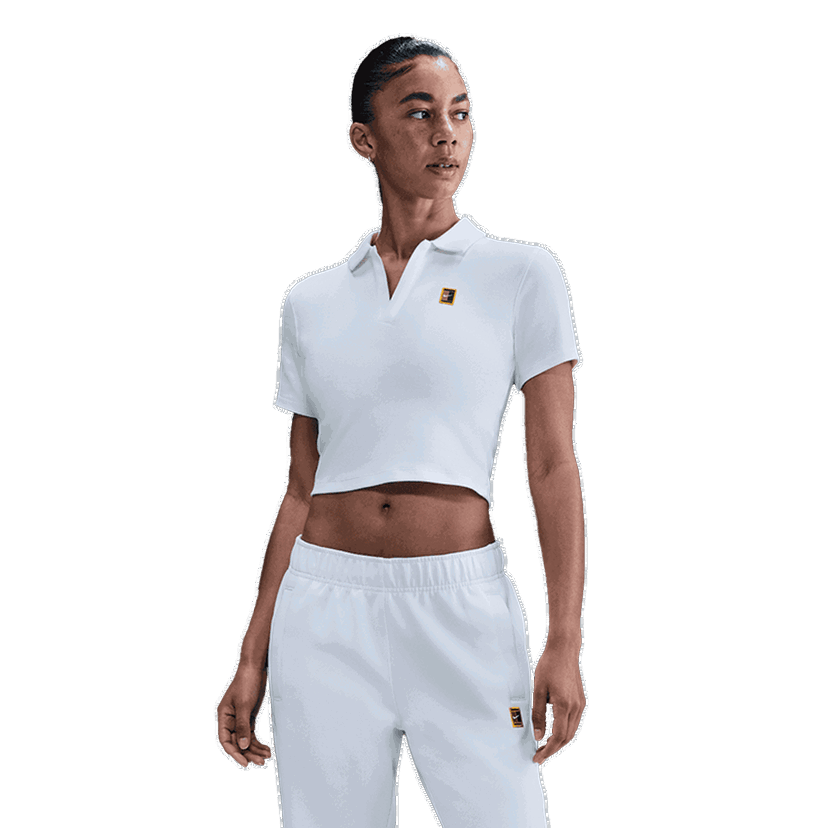 Polo tričko Nike Court Heritage Short Sleeve Cropped Polo Biela | HJ8992-100