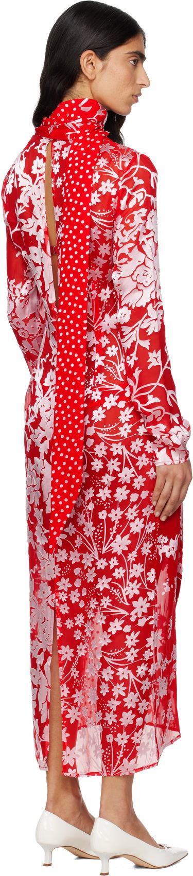 Šaty Marine Serre Marine Serre Regenerated Raso Silk Scarves Long Sleeve Maxi Dress Rôznofarebný | WDR420AUWOV0056, 2