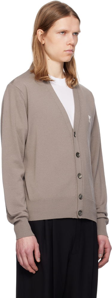 Sveter AMI AMI Paris De Coeur Cardigan Hnedá | HKC121.KN0025, 1