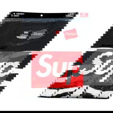 Tričko Supreme Hanes x Bones Thermal Crew (1 Pack) Čierna | FW21A22 BLACK, 1