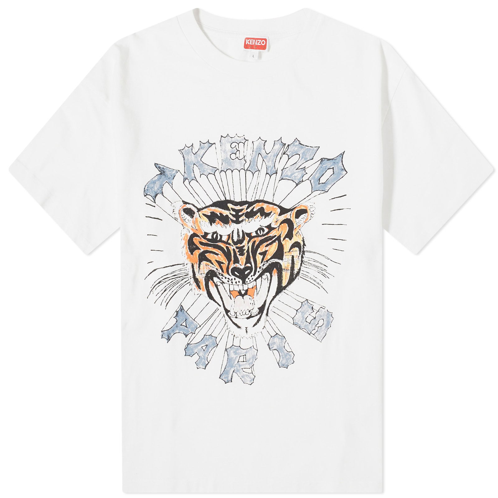 Men's Drawn Varsity Oversize Tee Off White