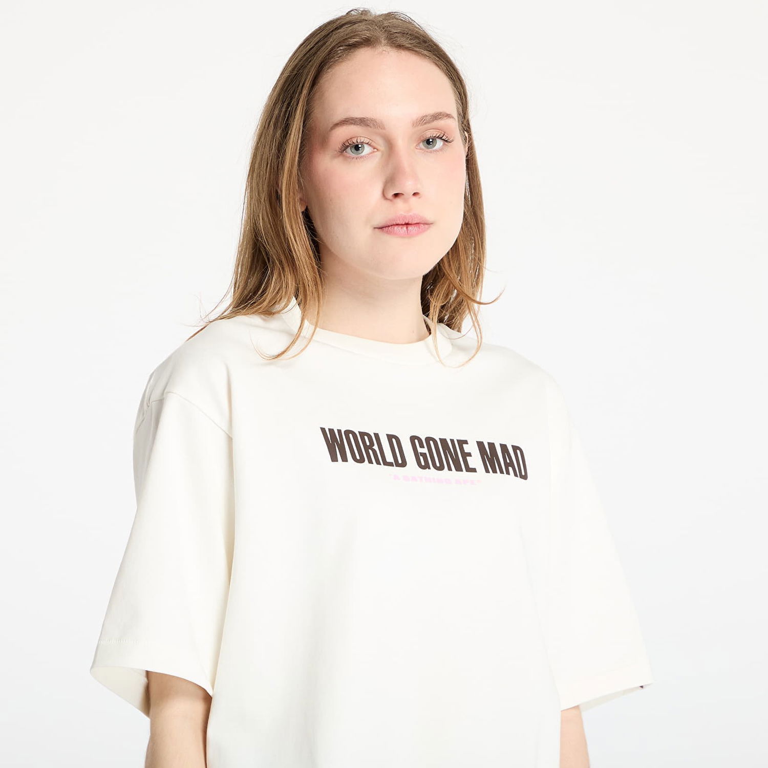 Tričko BAPE A BATHING APE Slogan Relaxed Fit T-Shirt Biela | 001TEL301318MIVY, 1