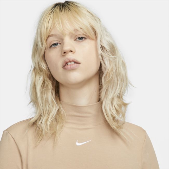 Tričko Nike Sportswear Collection Essentials Mock Top Béžová | DD5882-200, 1