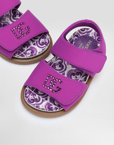 Doplnky Dolce & Gabbana Dolce & Gabbana Majolica-Print Thermo-Rhinestone Sandals Fialová | D20085AA975I03TN, 3