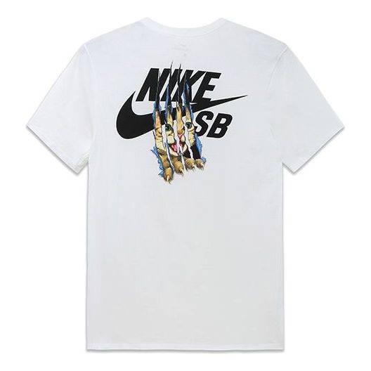 Tričko Nike SB SB Cat Scratch T-Shirt Biela | 816369-100