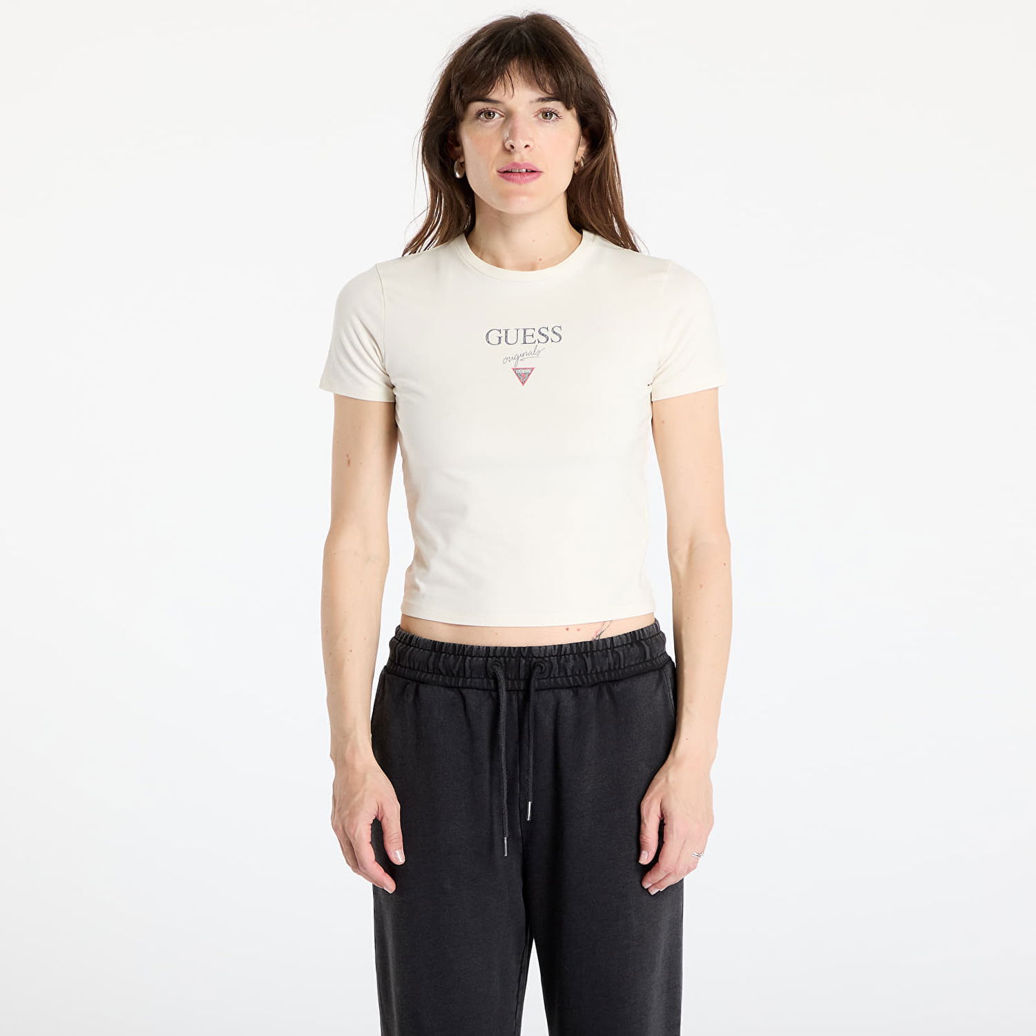 Crop Top GUESS GUESS Originals Cropped T-Shirt Béžová | W5GI56J1314-G053, 0