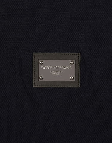 Polo tričko Dolce & Gabbana Cotton Piqué Polo-shirt With Branded Tag Čierna | G8PL4TG7F2HB0665, 3