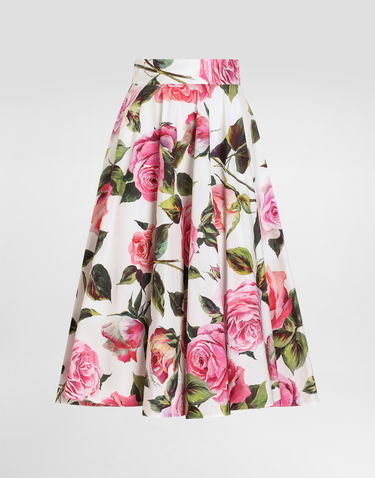 Sukňa Dolce & Gabbana Dolce & Gabbana Cotton Circle Skirt with Rose Print Rôznofarebný | F4C1XTHS5S4HA5IG, 0